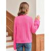 imageImily Bela Girls Bell Sleeve V Neck Knit Sweaters Kids Fashion Crop Pullover Sweater TopsHot Pink