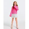 imageImily Bela Girls Bell Sleeve V Neck Knit Sweaters Kids Fashion Crop Pullover Sweater TopsHot Pink