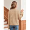 imageImily Bela Girls Bell Sleeve V Neck Knit Sweaters Kids Fashion Crop Pullover Sweater TopsLight Tan