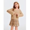 imageImily Bela Girls Bell Sleeve V Neck Knit Sweaters Kids Fashion Crop Pullover Sweater TopsLight Tan