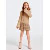 imageImily Bela Girls Bell Sleeve V Neck Knit Sweaters Kids Fashion Crop Pullover Sweater TopsLight Tan