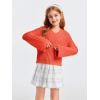 imageImily Bela Girls Bell Sleeve V Neck Knit Sweaters Kids Fashion Crop Pullover Sweater TopsOrange