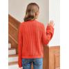 imageImily Bela Girls Bell Sleeve V Neck Knit Sweaters Kids Fashion Crop Pullover Sweater TopsOrange