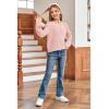 imageImily Bela Girls Bell Sleeve V Neck Knit Sweaters Kids Fashion Crop Pullover Sweater TopsPink
