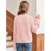 imageImily Bela Girls Bell Sleeve V Neck Knit Sweaters Kids Fashion Crop Pullover Sweater TopsPink