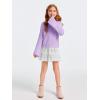 imageImily Bela Girls Bell Sleeve V Neck Knit Sweaters Kids Fashion Crop Pullover Sweater TopsPurple