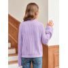 imageImily Bela Girls Bell Sleeve V Neck Knit Sweaters Kids Fashion Crop Pullover Sweater TopsPurple