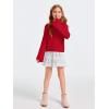 imageImily Bela Girls Bell Sleeve V Neck Knit Sweaters Kids Fashion Crop Pullover Sweater TopsRed