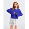 imageImily Bela Girls Bell Sleeve V Neck Knit Sweaters Kids Fashion Crop Pullover Sweater TopsRoyal Blue