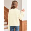 imageImily Bela Girls Bell Sleeve V Neck Knit Sweaters Kids Fashion Crop Pullover Sweater TopsWhite