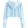imageImily Bela Kids Crop Tops Girls Striped Long Sleeve Fashion Hoodies Pullover SweatshirtsBlue
