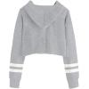 imageImily Bela Kids Crop Tops Girls Striped Long Sleeve Fashion Hoodies Pullover SweatshirtsGrey