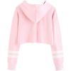 imageImily Bela Kids Crop Tops Girls Striped Long Sleeve Fashion Hoodies Pullover SweatshirtsPink