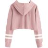 imageImily Bela Kids Crop Tops Girls Striped Long Sleeve Fashion Hoodies Pullover SweatshirtsSolid Color2