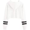 imageImily Bela Kids Crop Tops Girls Striped Long Sleeve Fashion Hoodies Pullover SweatshirtsWhite