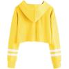 imageImily Bela Kids Crop Tops Girls Striped Long Sleeve Fashion Hoodies Pullover SweatshirtsYellow