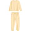 imageImily Bela Kids Girls Sweatsuit Lounge sets Crewneck Sweatshirt Casual Drawstring Sweatpants with PocketApricot