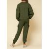 imageImily Bela Kids Girls Sweatsuit Lounge sets Crewneck Sweatshirt Casual Drawstring Sweatpants with PocketArmy Green