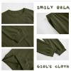 imageImily Bela Kids Girls Sweatsuit Lounge sets Crewneck Sweatshirt Casual Drawstring Sweatpants with PocketArmy Green