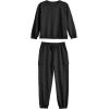 imageImily Bela Kids Girls Sweatsuit Lounge sets Crewneck Sweatshirt Casual Drawstring Sweatpants with PocketBlack