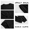 imageImily Bela Kids Girls Sweatsuit Lounge sets Crewneck Sweatshirt Casual Drawstring Sweatpants with PocketBlack