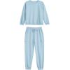 imageImily Bela Kids Girls Sweatsuit Lounge sets Crewneck Sweatshirt Casual Drawstring Sweatpants with PocketBlue