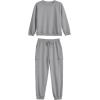imageImily Bela Kids Girls Sweatsuit Lounge sets Crewneck Sweatshirt Casual Drawstring Sweatpants with PocketGrey