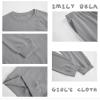 imageImily Bela Kids Girls Sweatsuit Lounge sets Crewneck Sweatshirt Casual Drawstring Sweatpants with PocketGrey