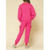 imageImily Bela Kids Girls Sweatsuit Lounge sets Crewneck Sweatshirt Casual Drawstring Sweatpants with PocketHot Pink