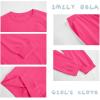 imageImily Bela Kids Girls Sweatsuit Lounge sets Crewneck Sweatshirt Casual Drawstring Sweatpants with PocketHot Pink