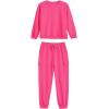 imageImily Bela Kids Girls Sweatsuit Lounge sets Crewneck Sweatshirt Casual Drawstring Sweatpants with PocketHot Pink