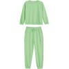 imageImily Bela Kids Girls Sweatsuit Lounge sets Crewneck Sweatshirt Casual Drawstring Sweatpants with PocketLight Green
