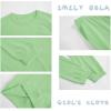 imageImily Bela Kids Girls Sweatsuit Lounge sets Crewneck Sweatshirt Casual Drawstring Sweatpants with PocketLight Green