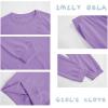 imageImily Bela Kids Girls Sweatsuit Lounge sets Crewneck Sweatshirt Casual Drawstring Sweatpants with PocketPurple