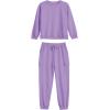 imageImily Bela Kids Girls Sweatsuit Lounge sets Crewneck Sweatshirt Casual Drawstring Sweatpants with PocketPurple
