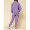 imageImily Bela Kids Girls Sweatsuit Lounge sets Crewneck Sweatshirt Casual Drawstring Sweatpants with PocketPurple