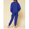 imageImily Bela Kids Girls Sweatsuit Lounge sets Crewneck Sweatshirt Casual Drawstring Sweatpants with PocketRoyal Blue