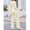 imageImily Bela Lounge Sets for Women 2 Piece Pajama Sets Split Long Sleeve Crop Tops and Straight Leg Pants TracksuitsBeige