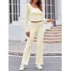 imageImily Bela Lounge Sets for Women 2 Piece Pajama Sets Split Long Sleeve Crop Tops and Straight Leg Pants TracksuitsBeige