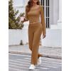 imageImily Bela Lounge Sets for Women 2 Piece Pajama Sets Split Long Sleeve Crop Tops and Straight Leg Pants TracksuitsBrown