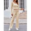 imageImily Bela Lounge Sets for Women 2 Piece Pajama Sets Split Long Sleeve Crop Tops and Straight Leg Pants TracksuitsLight Brown