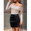 imageImily Bela Womens Off The Shoulder Long Sleeve Blouse Shirts Tops Slim Fitted Sexy Going Out Nightout Club Party Y2KApricot