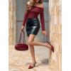 imageImily Bela Womens Off The Shoulder Long Sleeve Blouse Shirts Tops Slim Fitted Sexy Going Out Nightout Club Party Y2KBurgundy