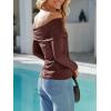 imageImily Bela Womens Off The Shoulder Long Sleeve Blouse Shirts Tops Slim Fitted Sexy Going Out Nightout Club Party Y2KDark Brown