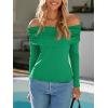 imageImily Bela Womens Off The Shoulder Long Sleeve Blouse Shirts Tops Slim Fitted Sexy Going Out Nightout Club Party Y2KGreen
