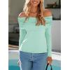 imageImily Bela Womens Off The Shoulder Long Sleeve Blouse Shirts Tops Slim Fitted Sexy Going Out Nightout Club Party Y2KMint