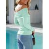 imageImily Bela Womens Off The Shoulder Long Sleeve Blouse Shirts Tops Slim Fitted Sexy Going Out Nightout Club Party Y2KMint