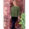 imageImily Bela Womens Oversized Tops Long Sleeve Shirts Exposed Line Round Neck Tee Side Slit Cotton Basic Top 2025Army Green