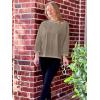 imageImily Bela Womens Oversized Tops Long Sleeve Shirts Exposed Line Round Neck Tee Side Slit Cotton Basic Top 2025Khaki