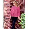 imageImily Bela Womens Oversized Tops Long Sleeve Shirts Exposed Line Round Neck Tee Side Slit Cotton Basic Top 2025Rose Red